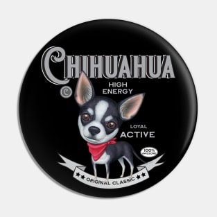 Chihuahua wearing red bandana Pin