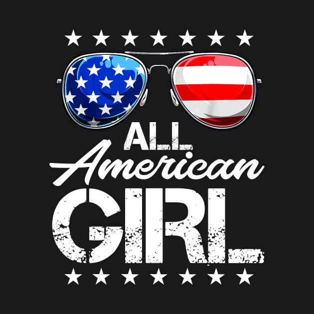 4th of July Shirt ALL AMERICAN GIRL USA Flag Patriotic Family by mittievance