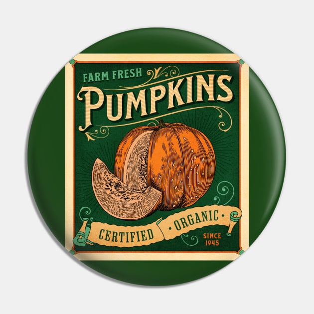 Vintage Pumpkin Patch Farm Sign - Halloween Thankgiving Vibes Pin by PUFFYP