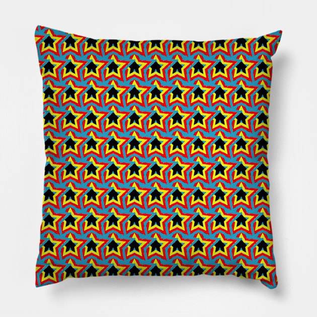 colorful star pattern Pillow by Eric Okore