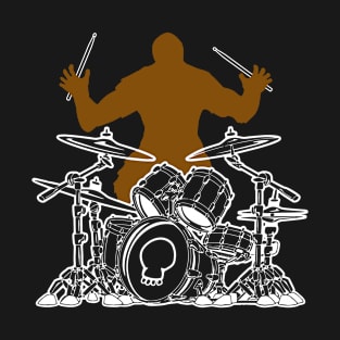 bigfoot drummer sasquatch drumming T-Shirt