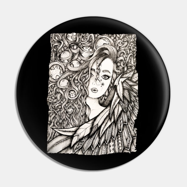 moon angel Pin by Lamink