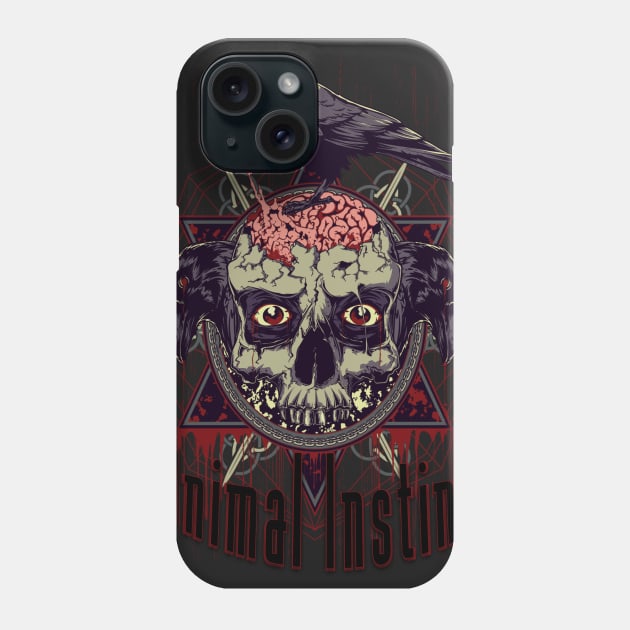 The Crow eating Brains Phone Case by Dark Planet Tees