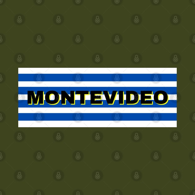 Montevideo City in Uruguay Flag Stripes by aybe7elf