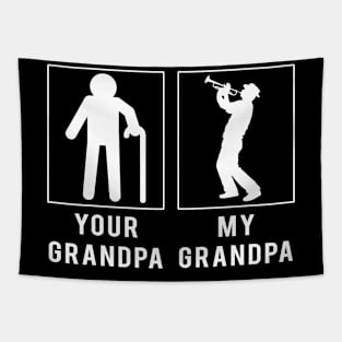 Playful Notes: 'Trumpet Your Grandpa, My Grandpa' Tee for Grandsons & Granddaughters! Tapestry