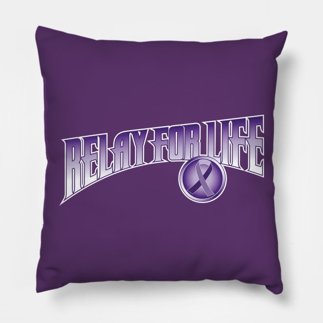 Purple Relay for Life with Ribbon - Flash Gordon Pillow by frankpepito