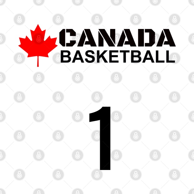 Canada Basketball Number 1 T-Shirt Design Gift Idea by werdanepo