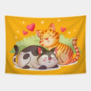 Cats Couple Love Tapestry