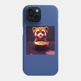 Kawaii Red Panda Eating Ramen Phone Case