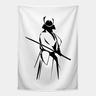 Japanese samurai minimalist art with katana Tapestry