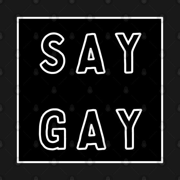 Say Gay Black Square by Caring is Cool