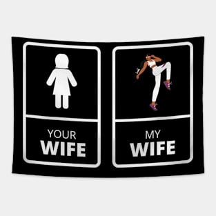 your wife my wife , sporty wife ,funny husband gift idea 2022 Tapestry