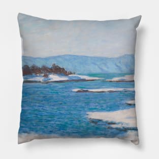 Au Bord Du Fjord De Christiania by Claude Monet Pillow