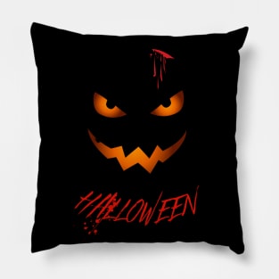 Creepy Pumpkin Face Pillow