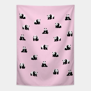 Panda Pattern on Pink Tapestry