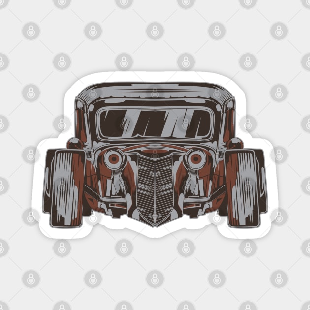 Rusted Hot Rod Magnet by wearapex
