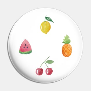 White watercolor fruit quad Pin