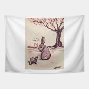 Friendship Bunny and Tortoise Tapestry