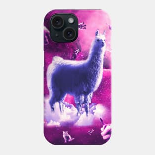 Outer Space Cats With Llama Phone Case