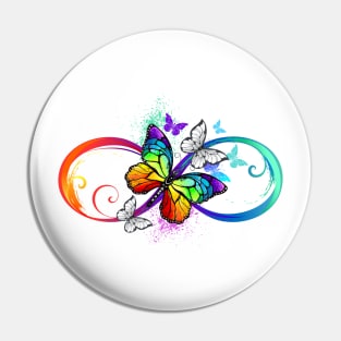 Bright infinity with rainbow butterfly Pin