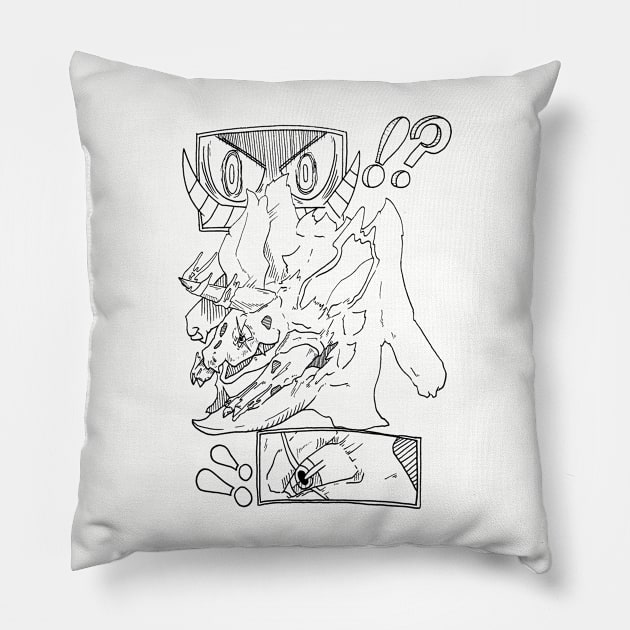 The First Clash (Black Outline) Pillow by dallasjgiorgi@outlook.com