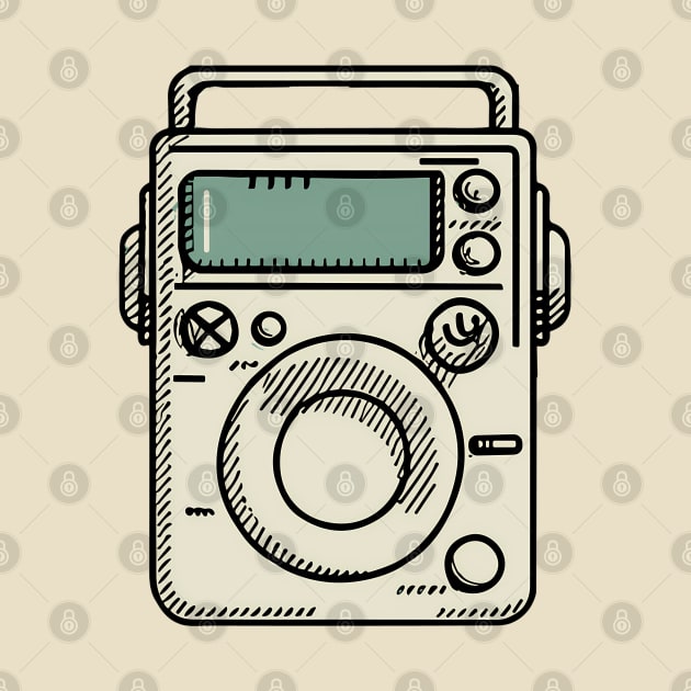 Vintage line art  of a Walkman by design/you/love