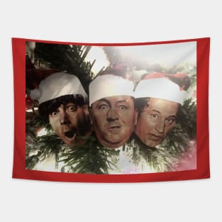 The Three Stooges Merry Christmas Tapestry