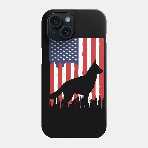 German shepherd 4th July Phone Case by Theblackberry