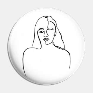 Abstract women body one line art Pin