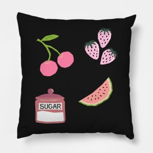 Y2k Coquette Berry Design Sticker Pack Pink Pillow