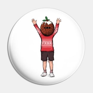 Scary Christmas Pudding Boy Pin