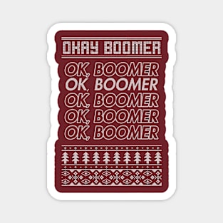 OK, Boomer Christmas Sweater Magnet