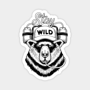 Bear stay wild lines Magnet