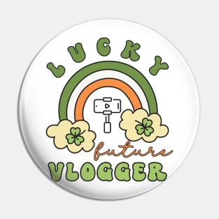 Lucky Future Vlogger Star for Kids, St. Patricks Day Kids Gift, Future Vlogger Star, Lucky Shamrock, Rainbow Lucky Future Vlogger Star Kids Pin