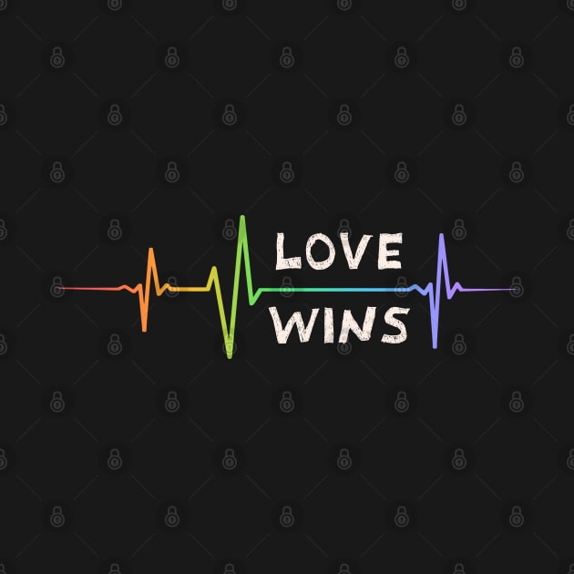 Love Wins Rainbow Heartbeat Pride Shirt, LGBTQ Pride, Gay Shirt, Lesbian Shirt, Gift for Gay Lesbian, Queer Pride Month by InfiniTee Design