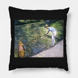 boating on the yerres - Gustave Caillebotte Pillow