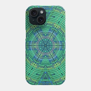 Weave Mandala Blue and Green Phone Case