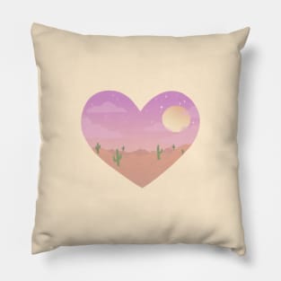 Desert Sunset Heart Pillow