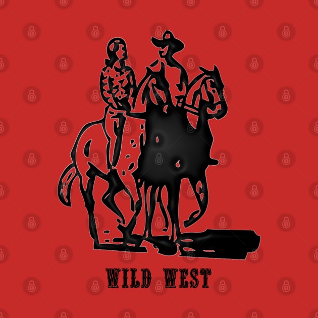 Western Era - Wild West Cowboy and Cowgirl on Horseback by The Black Panther