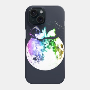 Space Cat on Moon Phone Case