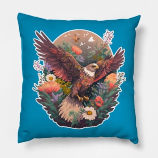 Flying WaterColour Bird Pillow