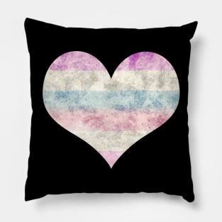 Bigender Pride Heart - Watercolor Pillow