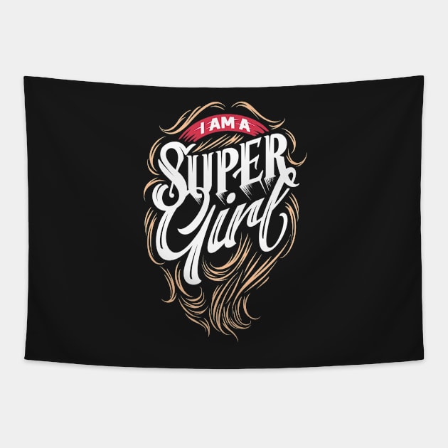 I am a super Girl Tapestry by D3monic