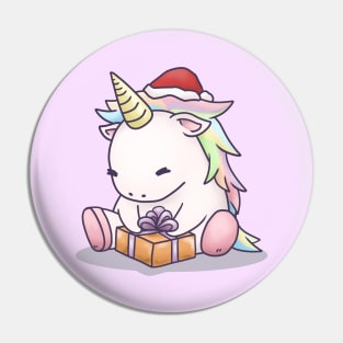 Magical Christmas Unicorn Rainbow Pin