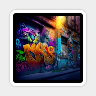 Graffiti Colourful on Wall Magnet