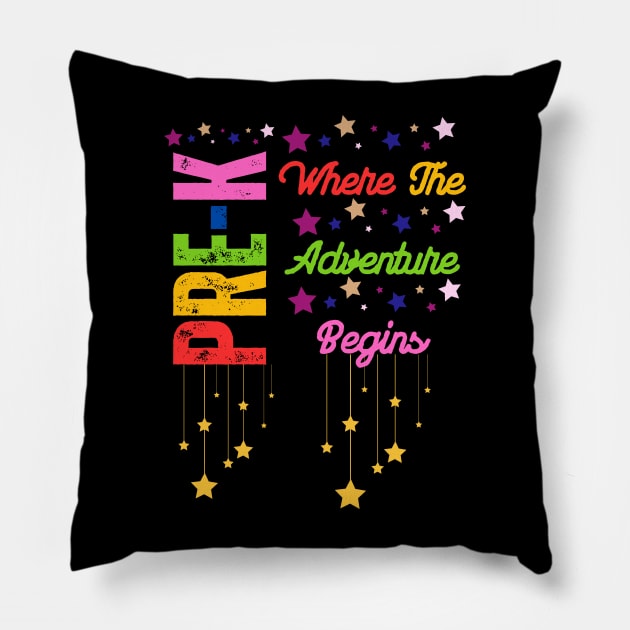 Pre-K Where The Adventure Begins Pillow by Modemesh