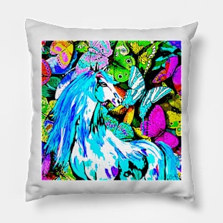 Horses and Butterflies Pillow