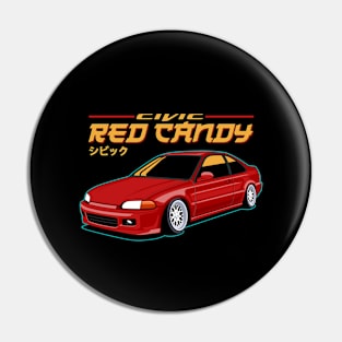 Civic Red Candy Jdm Car Pin