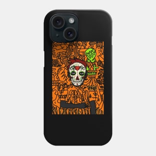 Mexican MaleMask NFT with DarkSkin and Gray Doodle - Explore the Artistry! Phone Case