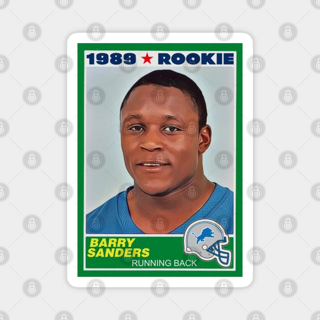 Retro Barry Sanders Rookie Card Magnet by darklordpug